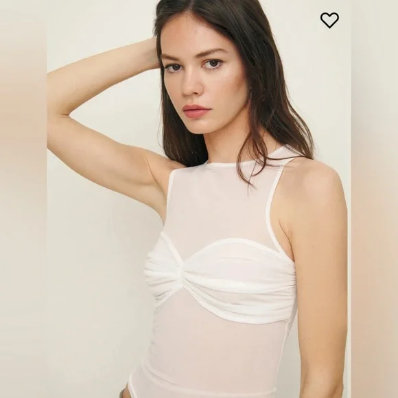 NWT Reformation Rose Knit Top in Ivory Size Medium